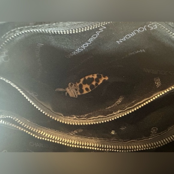 Charles Jourdan Leopard Print Haircalf Satchel Bag – Genuine Leather - Picture 13 of 16